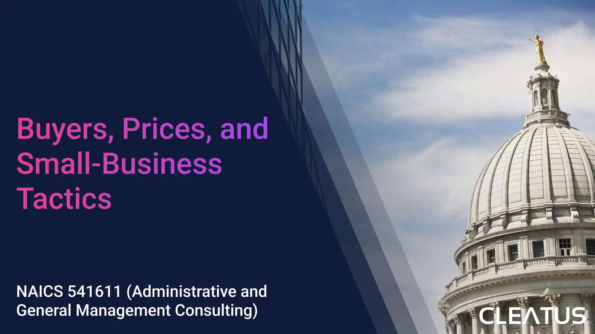 NAICS 541611 (Administrative and General Management Consulting) - Buyers, Prices, and Small-Business Tactics