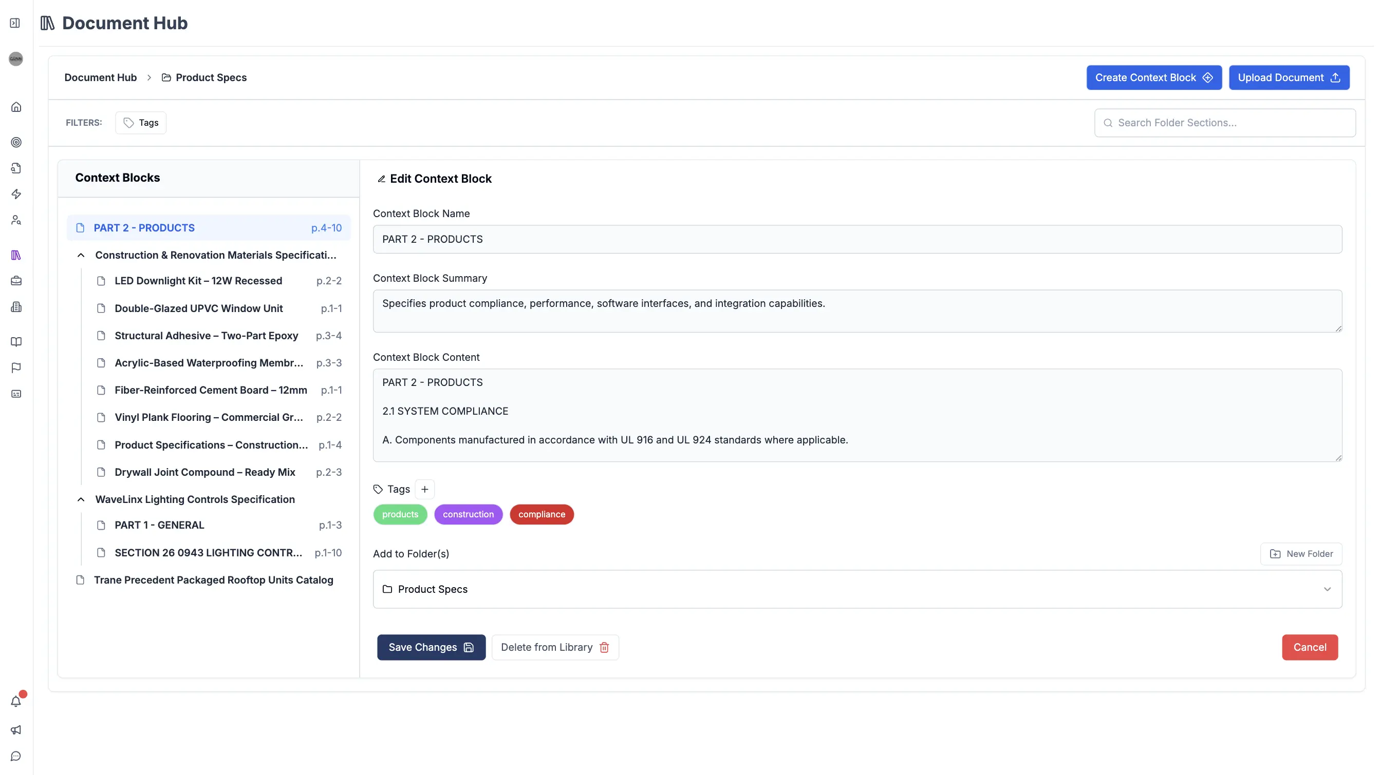 CLEATUS AI analyzing and breaking down uploaded documents into reusable content blocks.