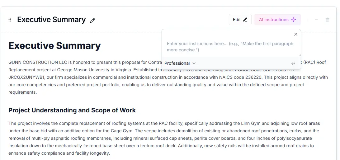 Draft Proposals Using Your Data and Solicitation Details