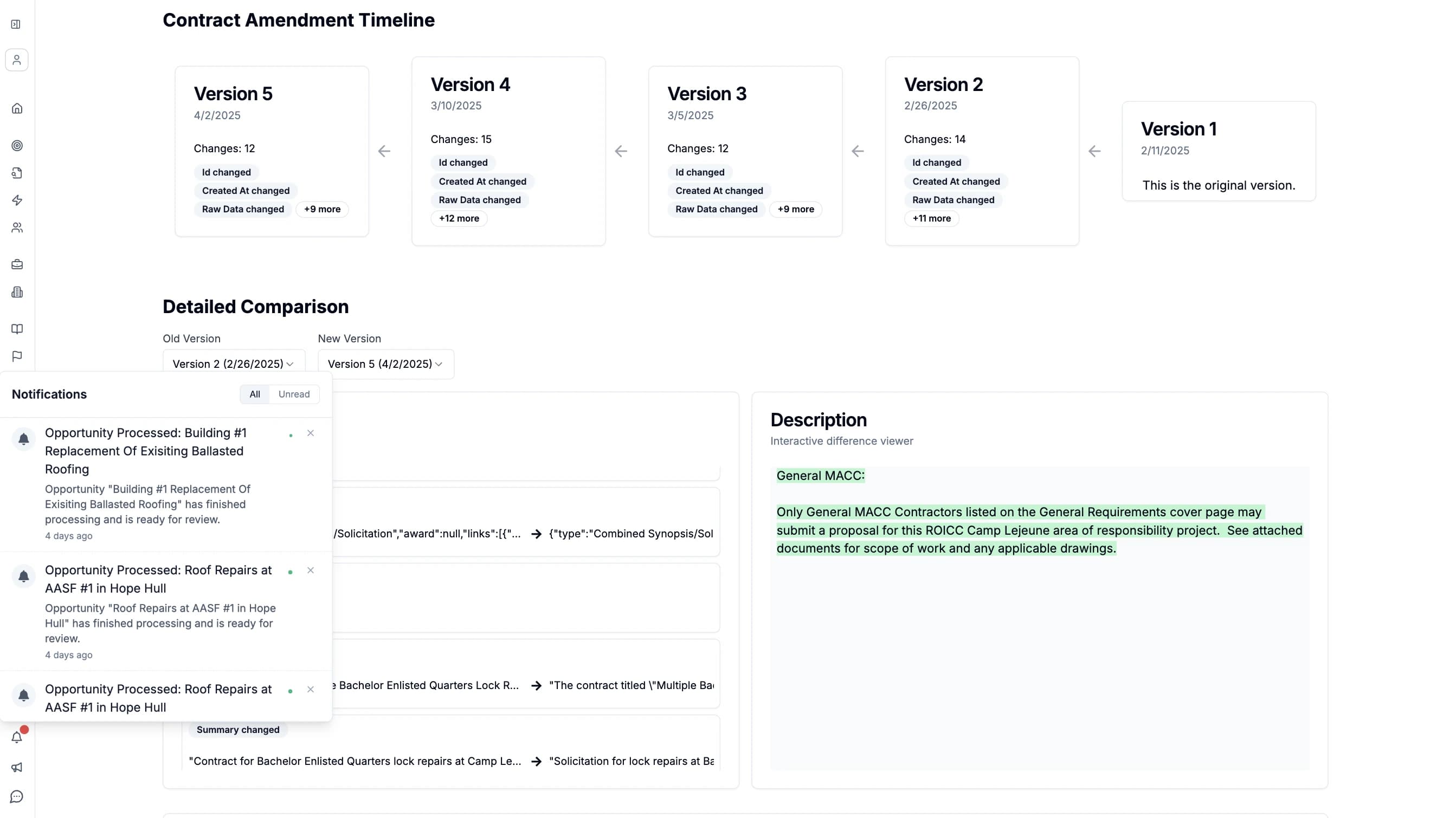 CLEATUS notification system showcasing alerts for assignments, deadlines, amendments, and mentions.