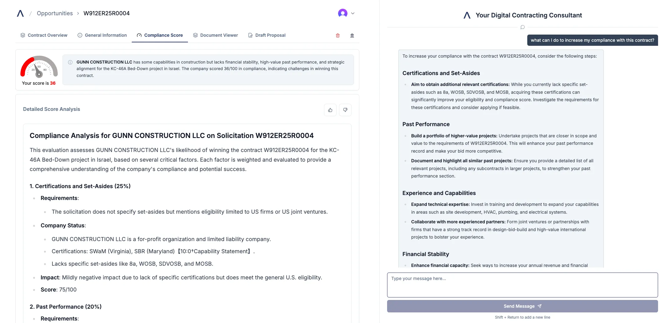 Image of CLEATUS identifying compliance requirements for contracts, helping users stay compliant.