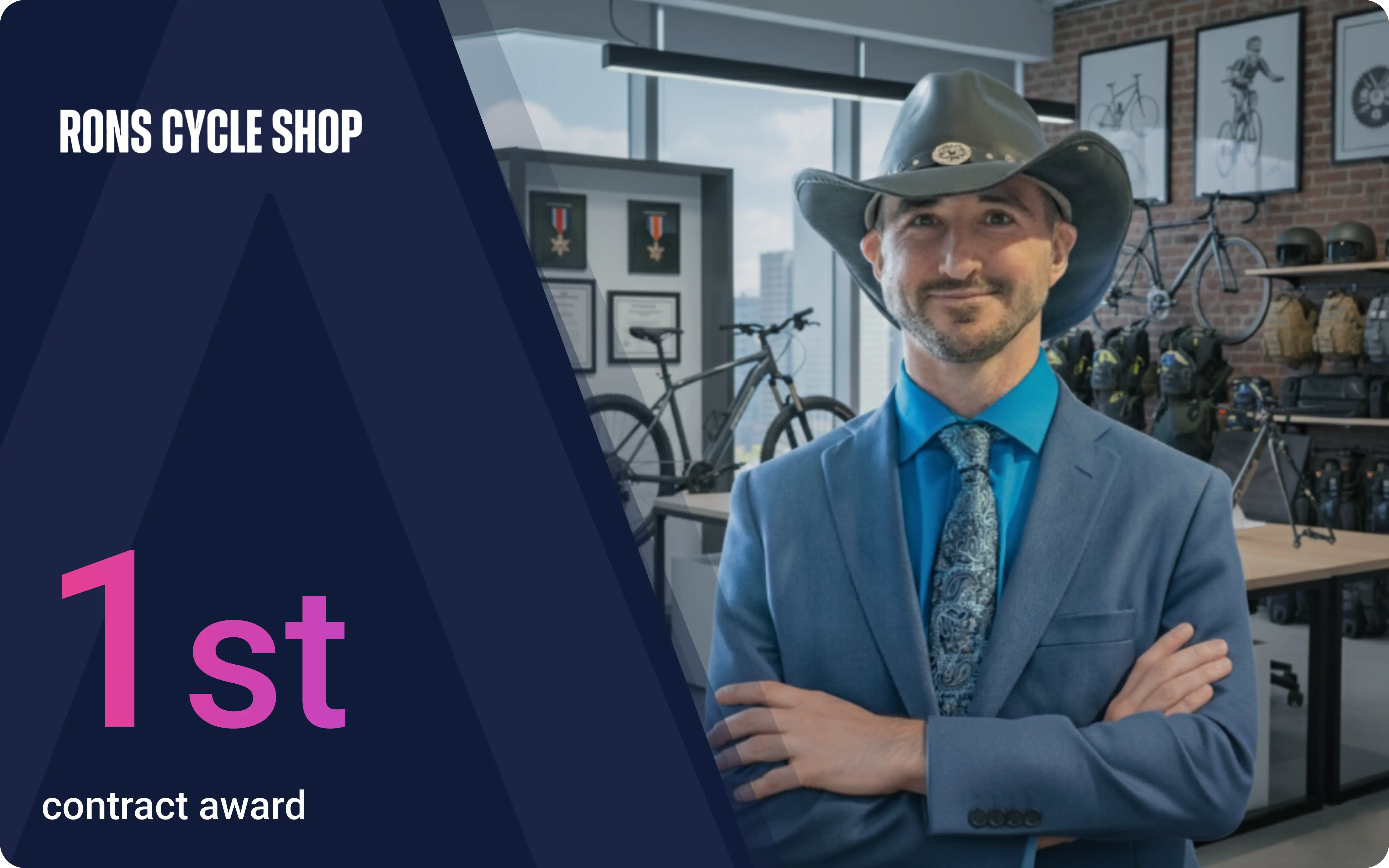 Ron's Cycle Shop - 1st Contract Award & 90% Win Rate