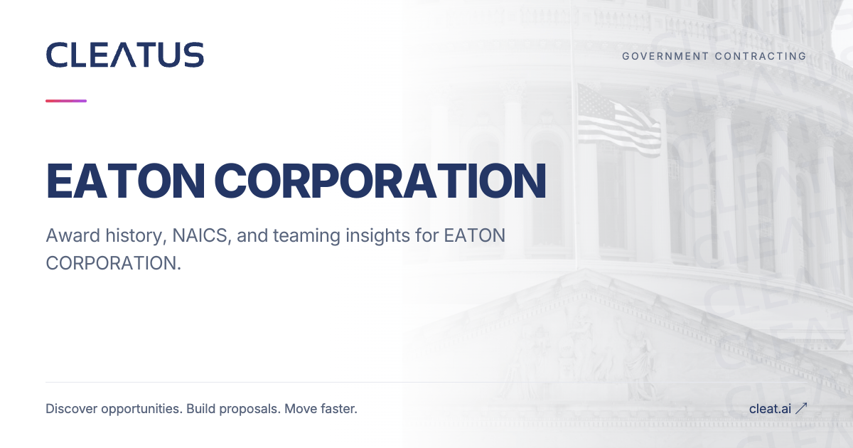 EATON CORPORATION - Government Contracts & Awards | CLEATUS
