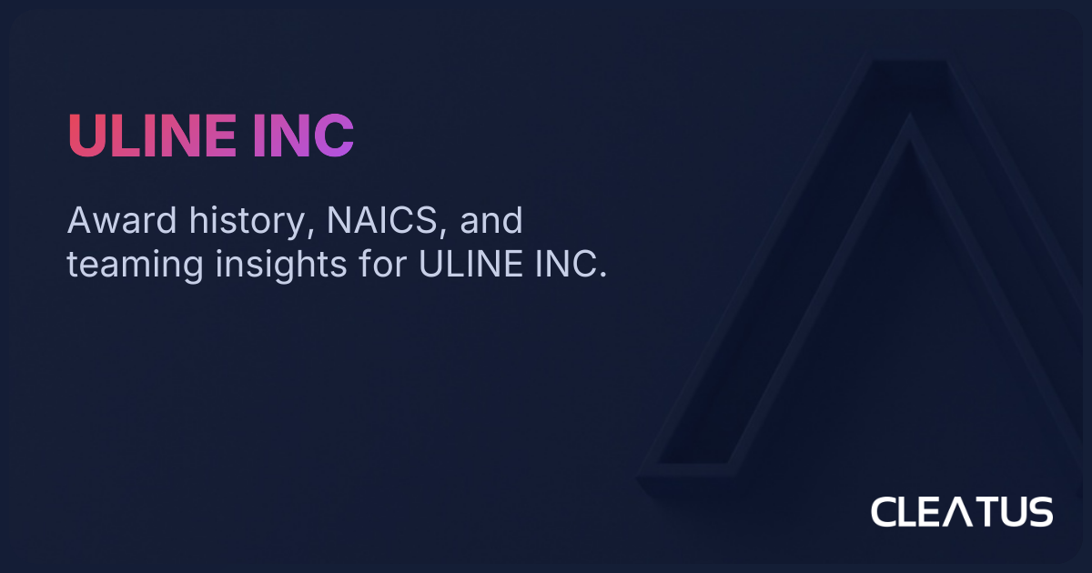 ULINE INC - Government Contracts & Awards | CLEATUS