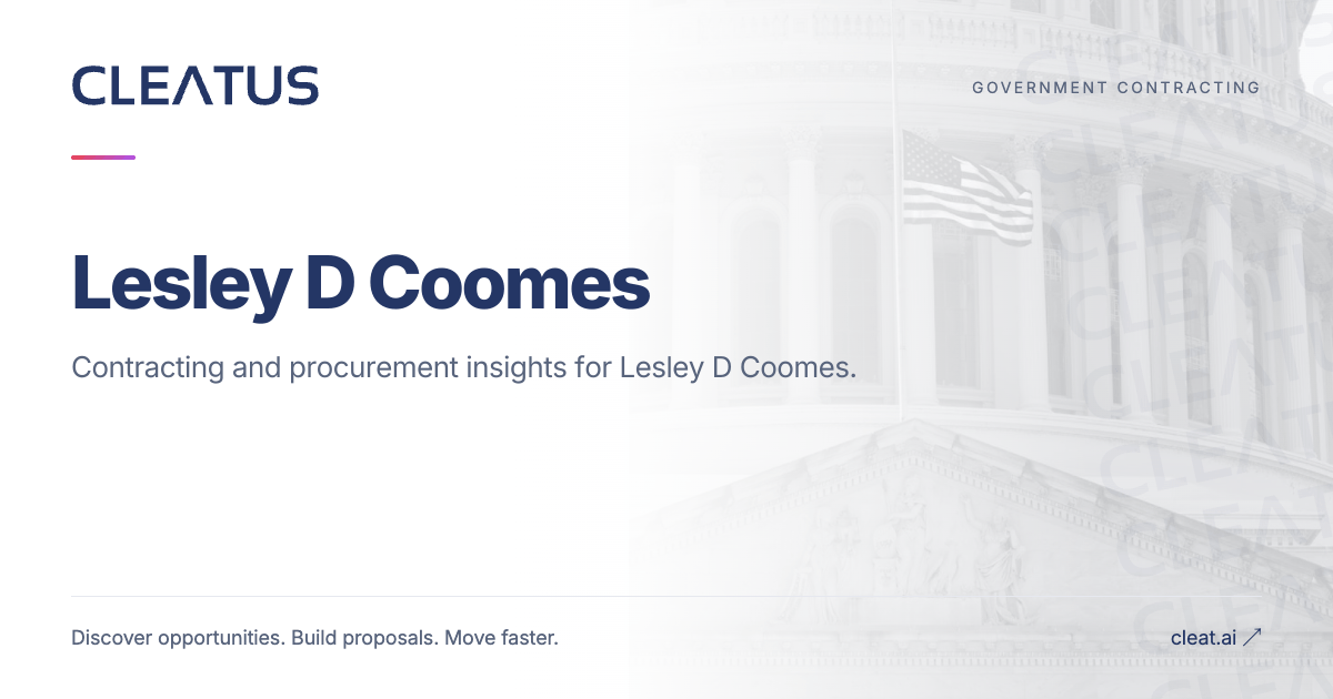 Lesley D Coomes - CONTRACT SPECIALIST | CLEATUS