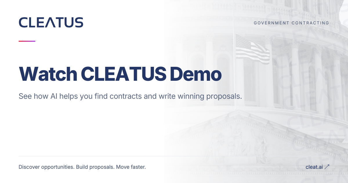 Watch CLEATUS Demo – AI for Government Contracting | CLEATUS