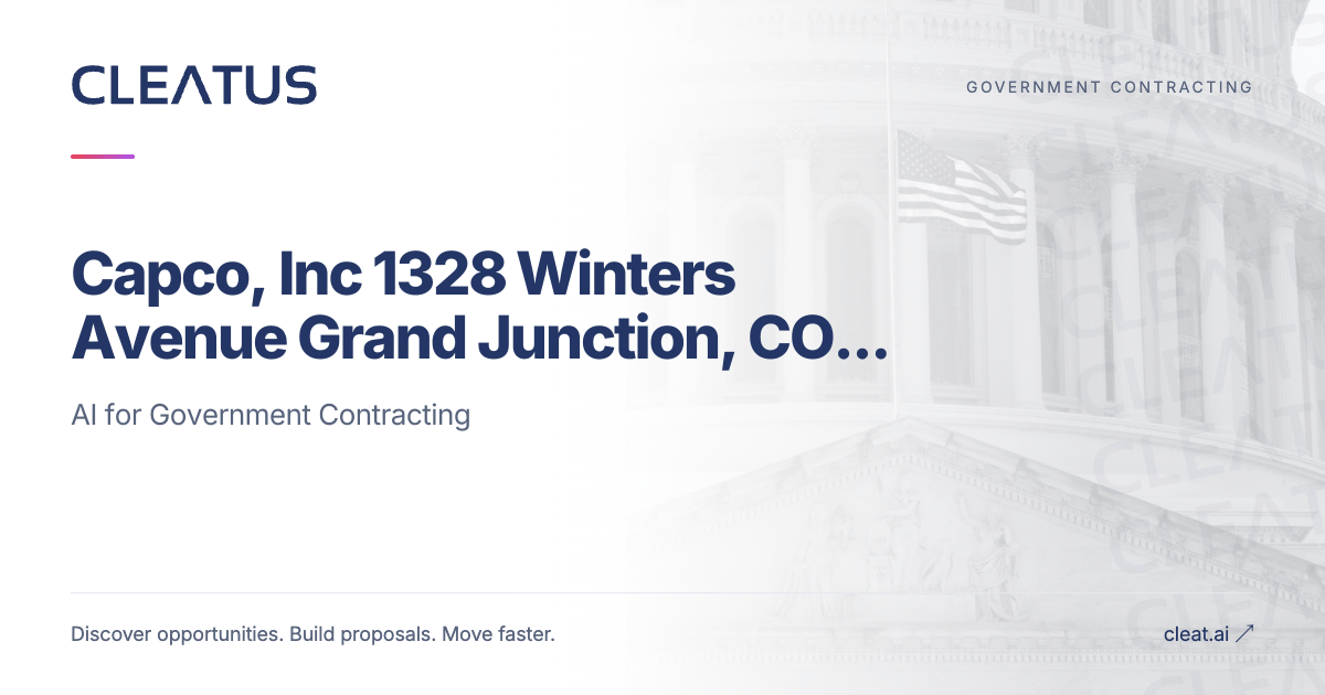 Capco, Inc 1328 Winters Avenue Grand Junction… | CLEATUS