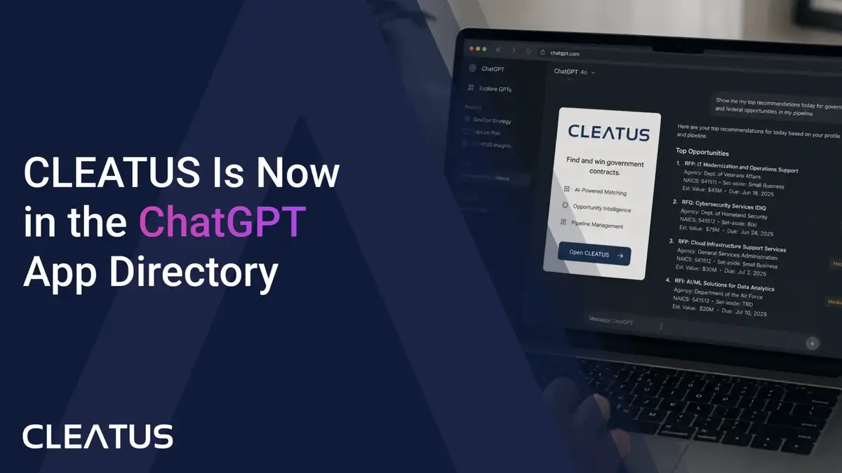 ChatGPT for Government Contractors: CLEATUS Joins the ChatGPT App Directory