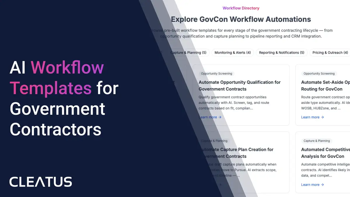 26 Ready-to-Use Workflow Templates for Government Contractors