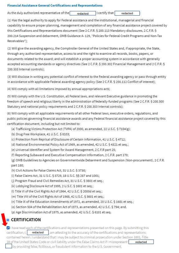 Step 46: Representations and Certifications