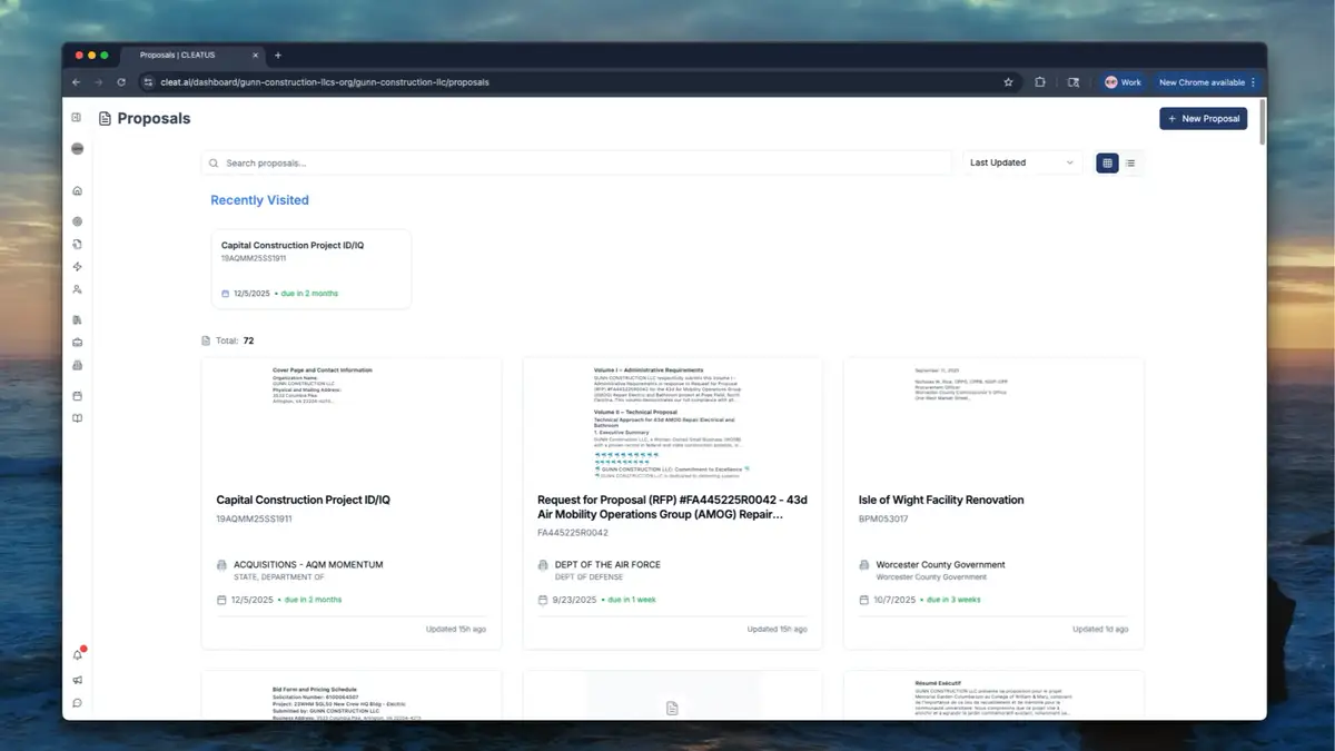 Proposals Page