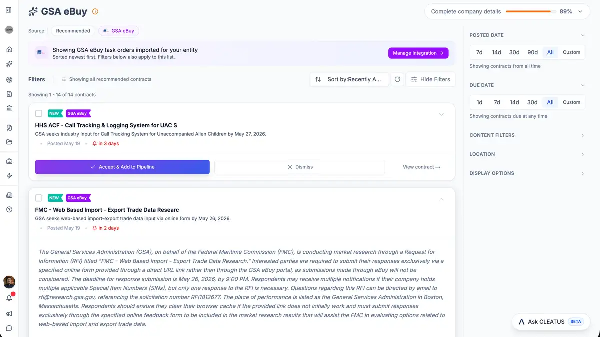 GSA eBuy Task Orders Now in Your Recommended Tab π