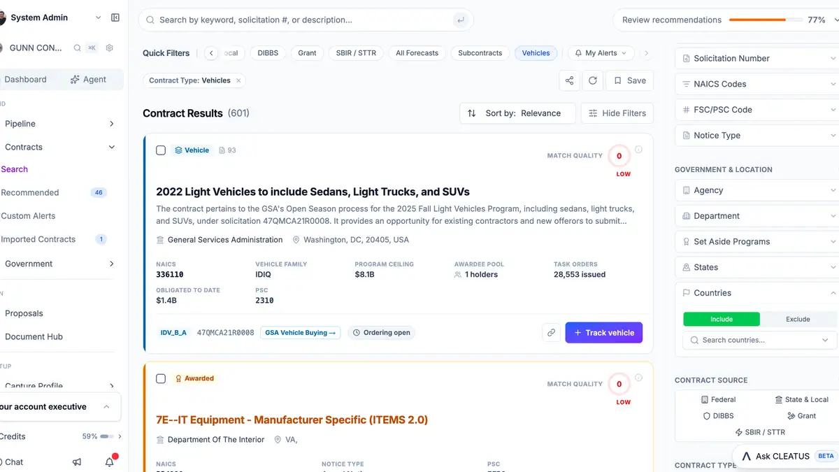 Richer contract cards and a new Vehicles tag in Search π