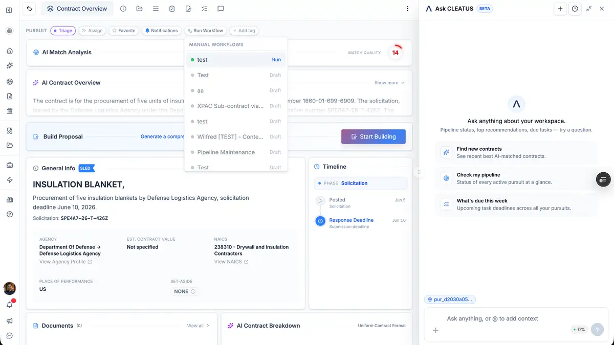 Run any workflow straight from a pursuit ⚡