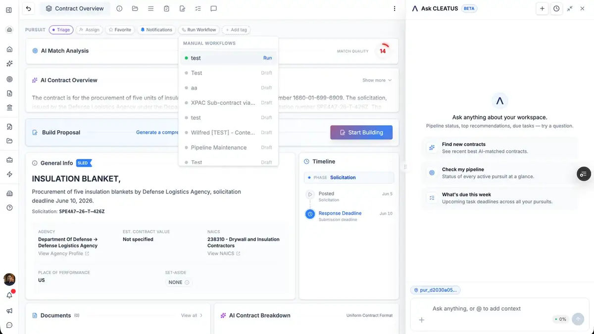 Run any workflow straight from a pursuit ⚡