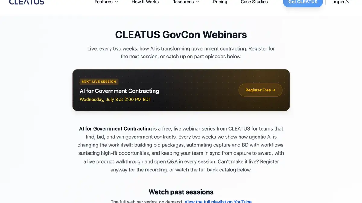 Watch every CLEATUS webinar in one place