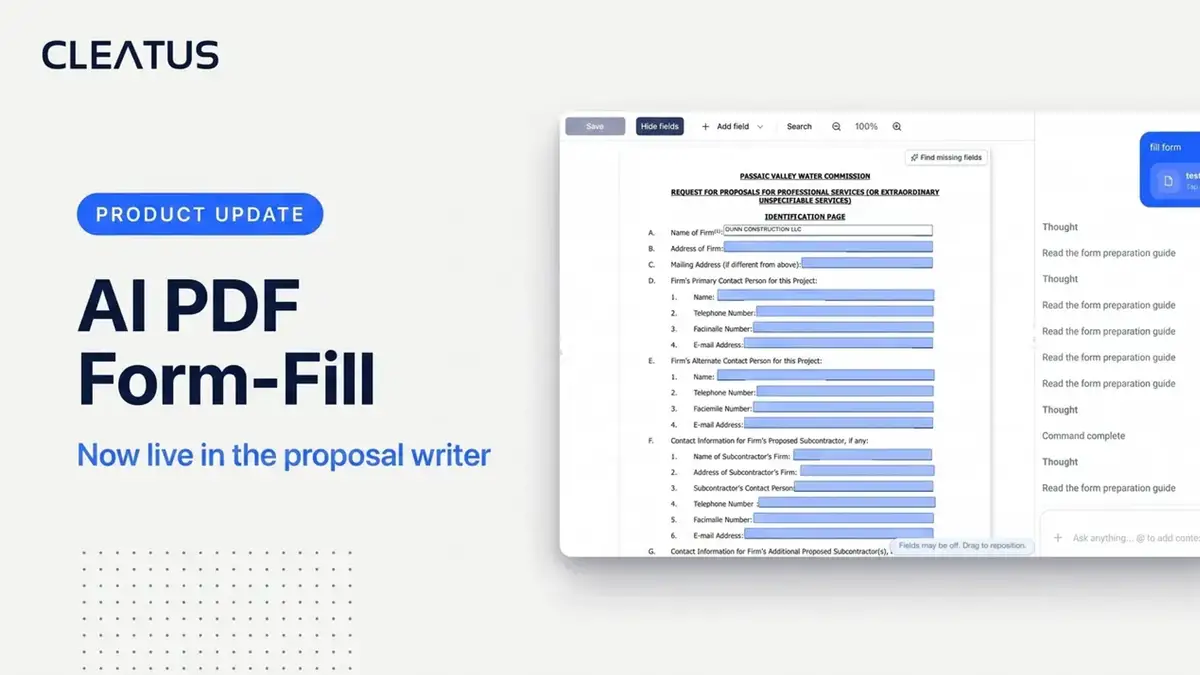 Fill any PDF form with AI, right in the proposal writer π§