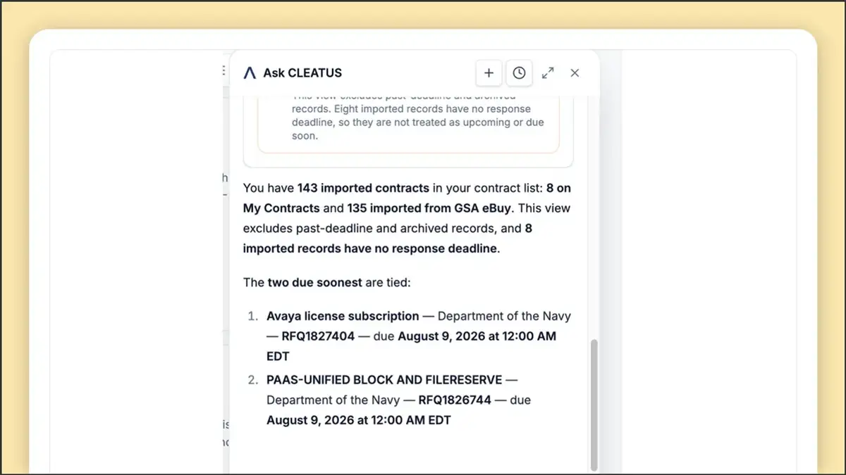 Ask CLEATUS now reads your own contract list π§
