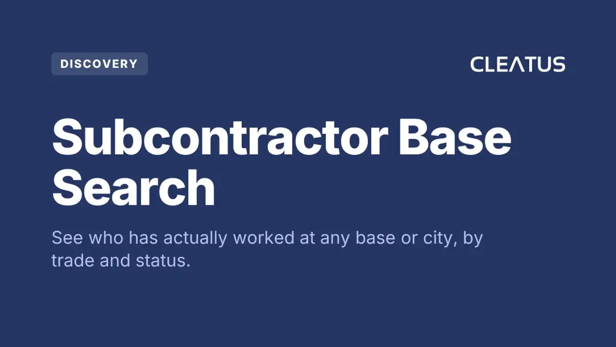 Ask CLEATUS who has subcontracted at any base or city π