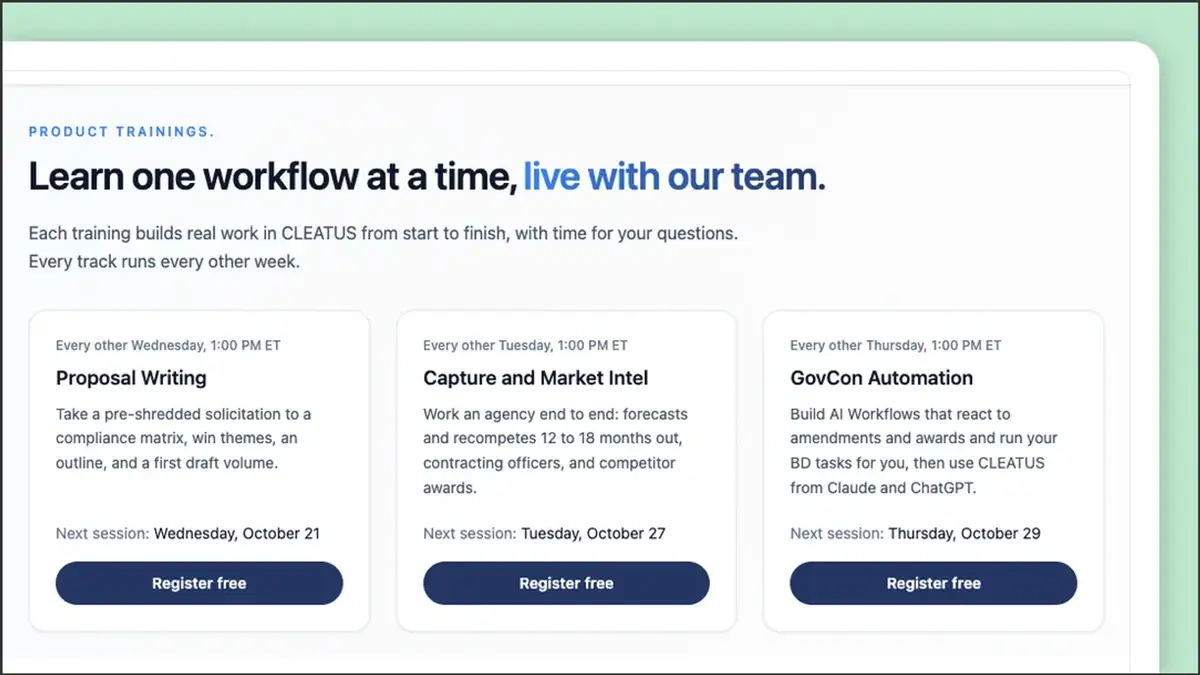 Learn CLEATUS one workflow at a time 🎓