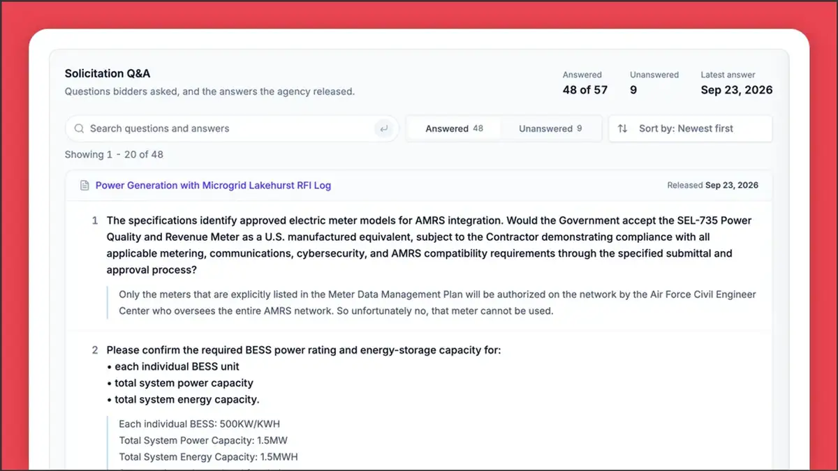 Find solicitation answers without the portal hunt ๐ฌ